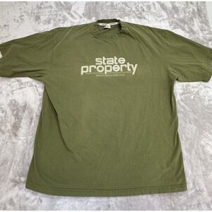 Vintage Y2K State Property T-Shirt Men's Size 2XL XXL Green Short Sleeve EUC